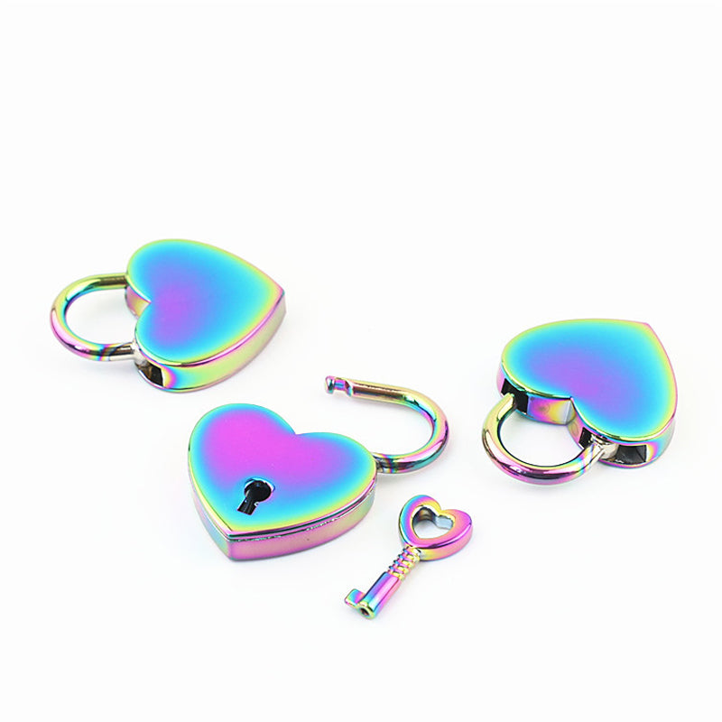 Handbag Love heart shape decoration padlock with real key