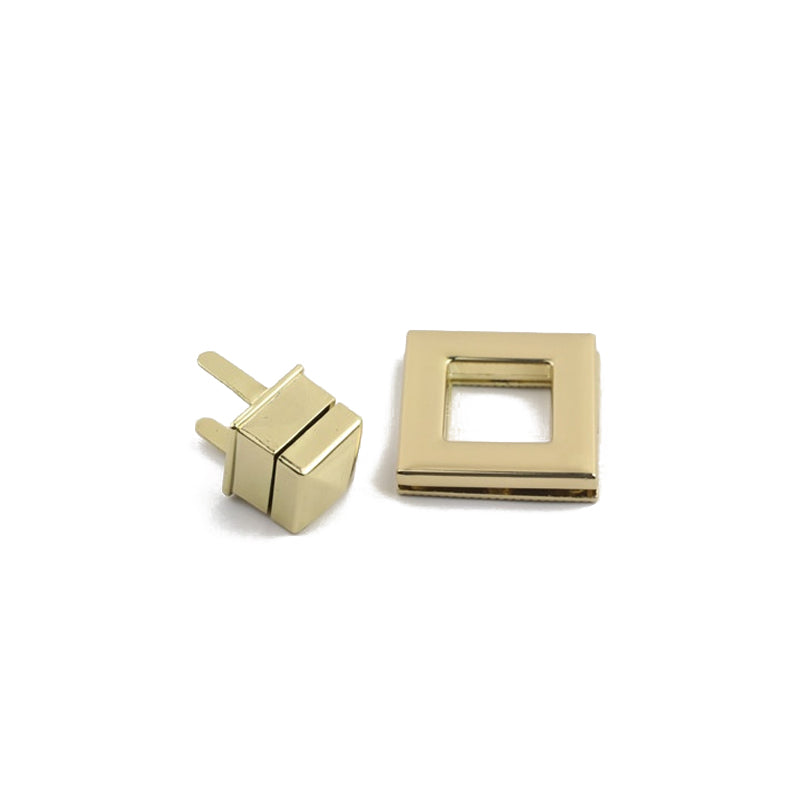 Hardware metal square twist lock for bags