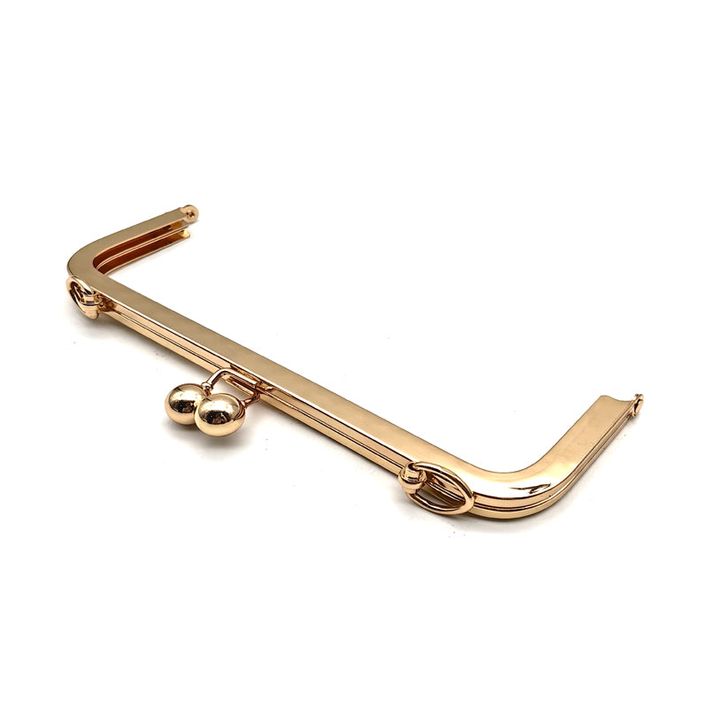 21CM Various color round ball kiss lock and d ring decoration clutch bag clasp metal frame