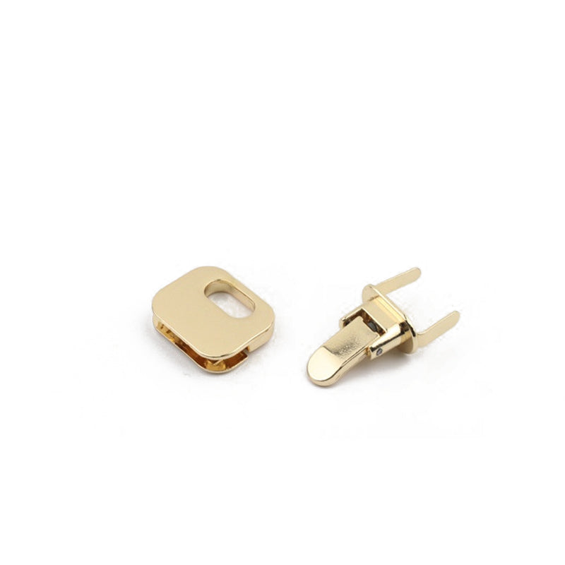 Handbag accessories square shape metal plugin press lock