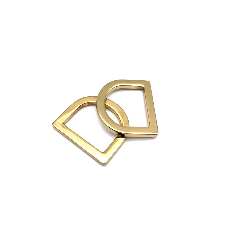 Supply Handbag Hardware Buckles 19 MM Light Gold Metal Flat D Ring Zinc Alloy For Shoulder Bag