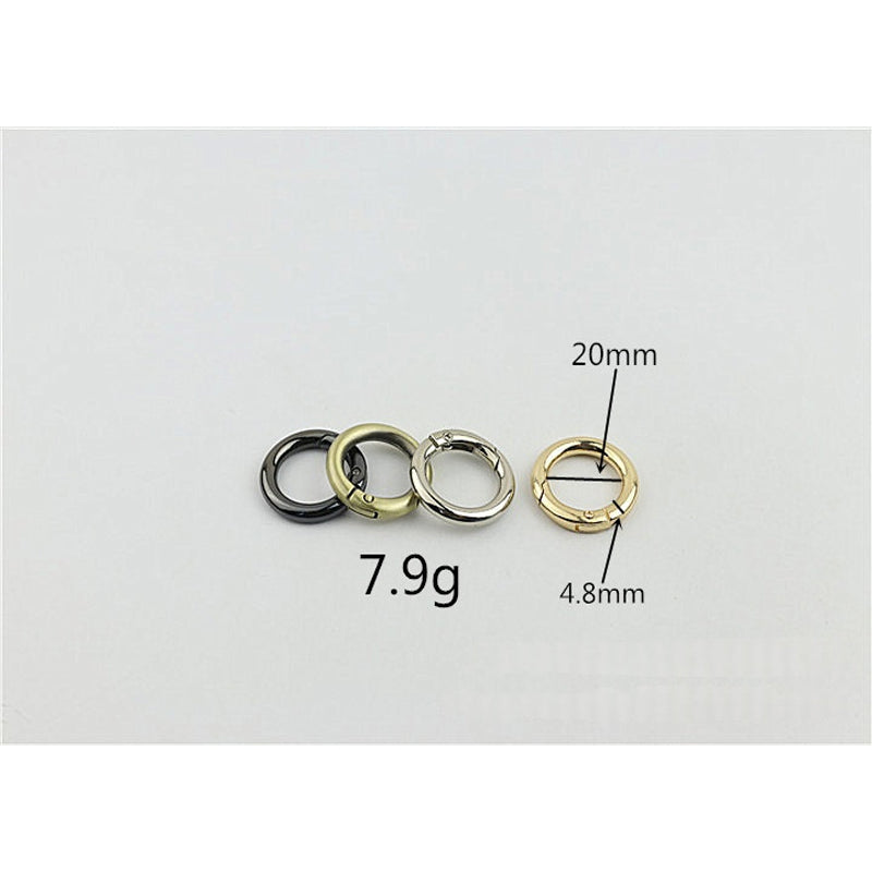 Various size 10mm/12mm/15mm/20mm/25mm/32mm/38mm/50mm round shape bag metal spring hooks