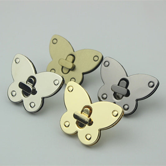 New design bag hardware butterfly shape metal twist locks