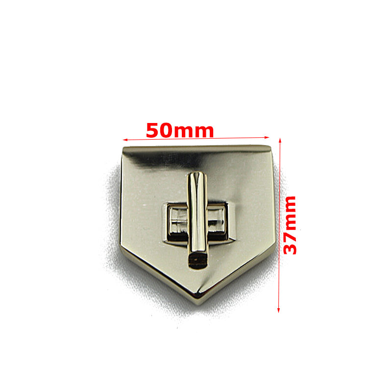 Handbag accessories irregular square silver metal turn locks