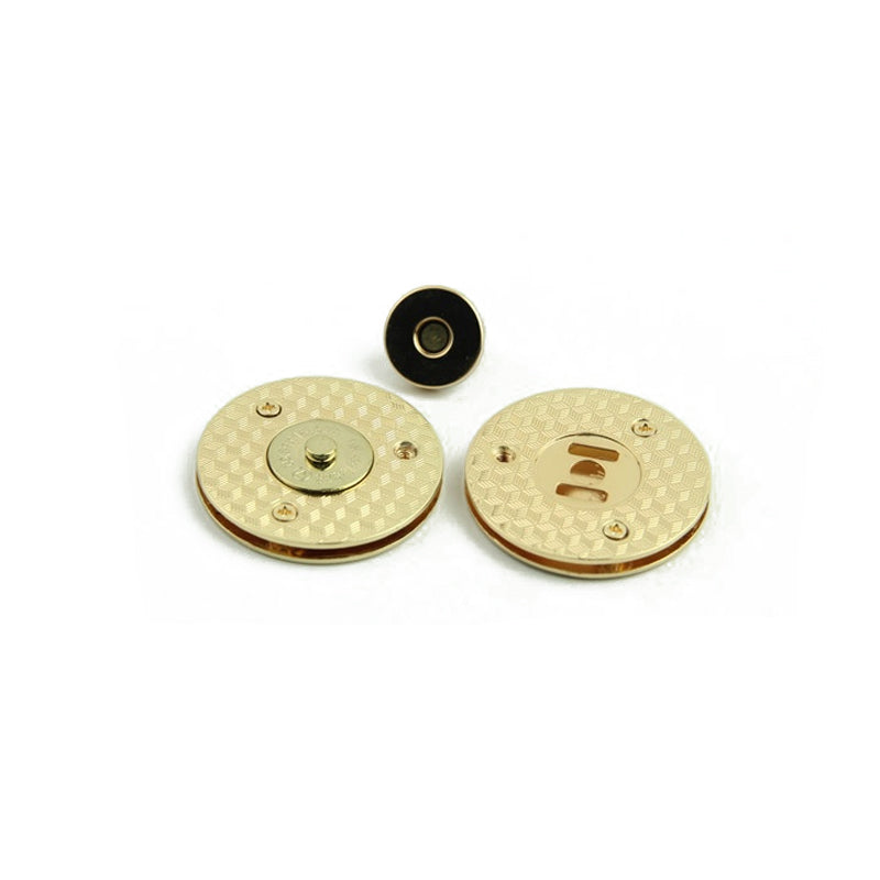 Handbag accessories light gold zinc alloy metal round magnetic button lock