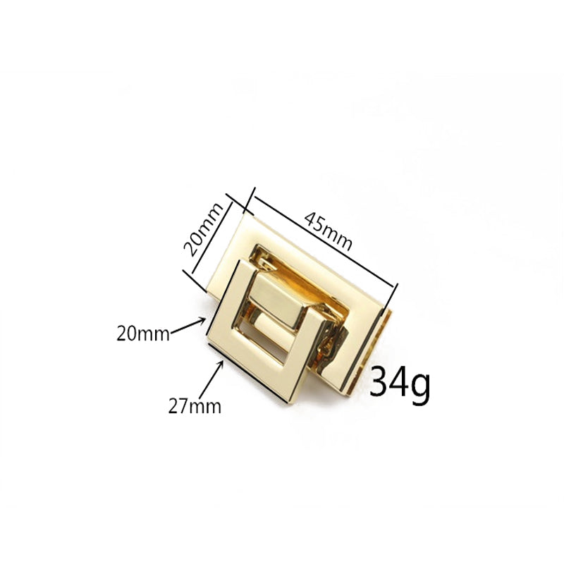 Luggage hardware accessories gold die-casting square plug-in lock