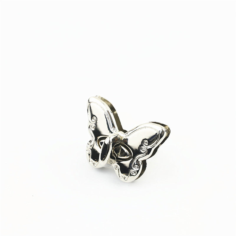 Butterfly shape metal claps twist turn locks for bag