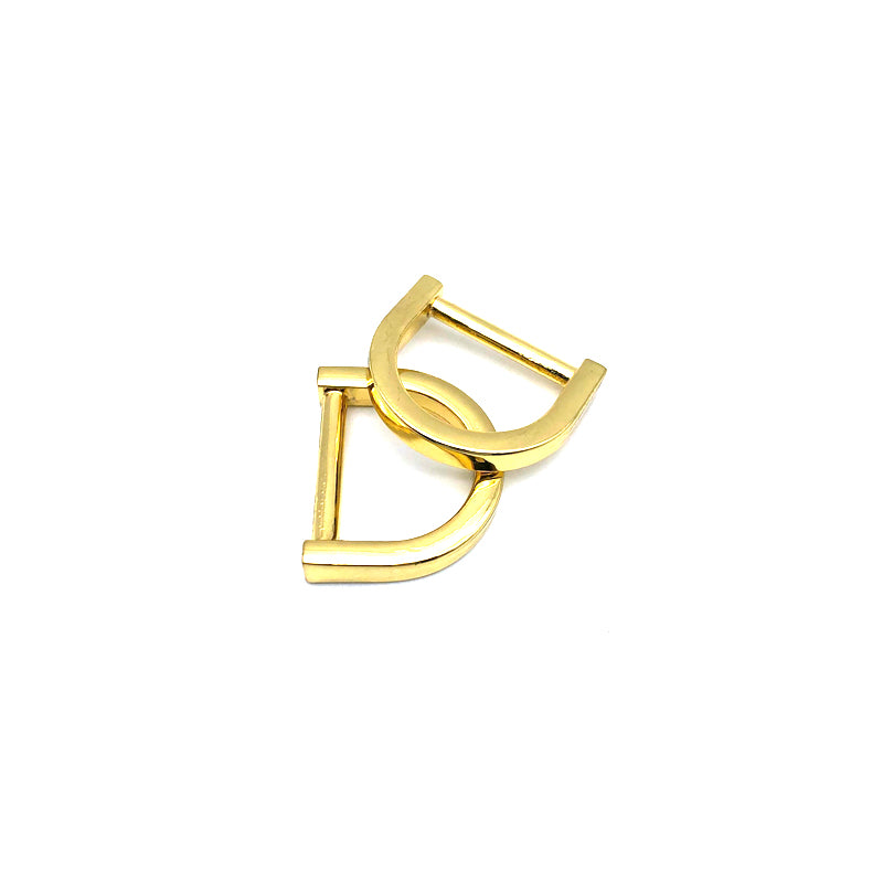 Luggage Handbag Accessories Flat Shape Zinc Alloy Light Gold 20 MM Metal D Rings Buckles For Leather Strap