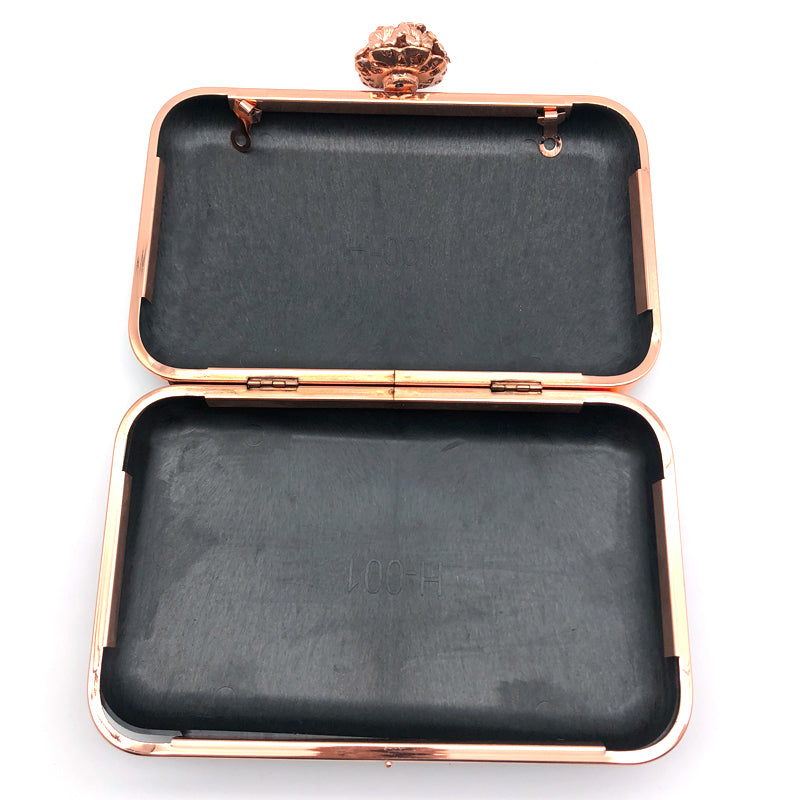 Rose gold handbag box clutch frame for ladies purse H-058