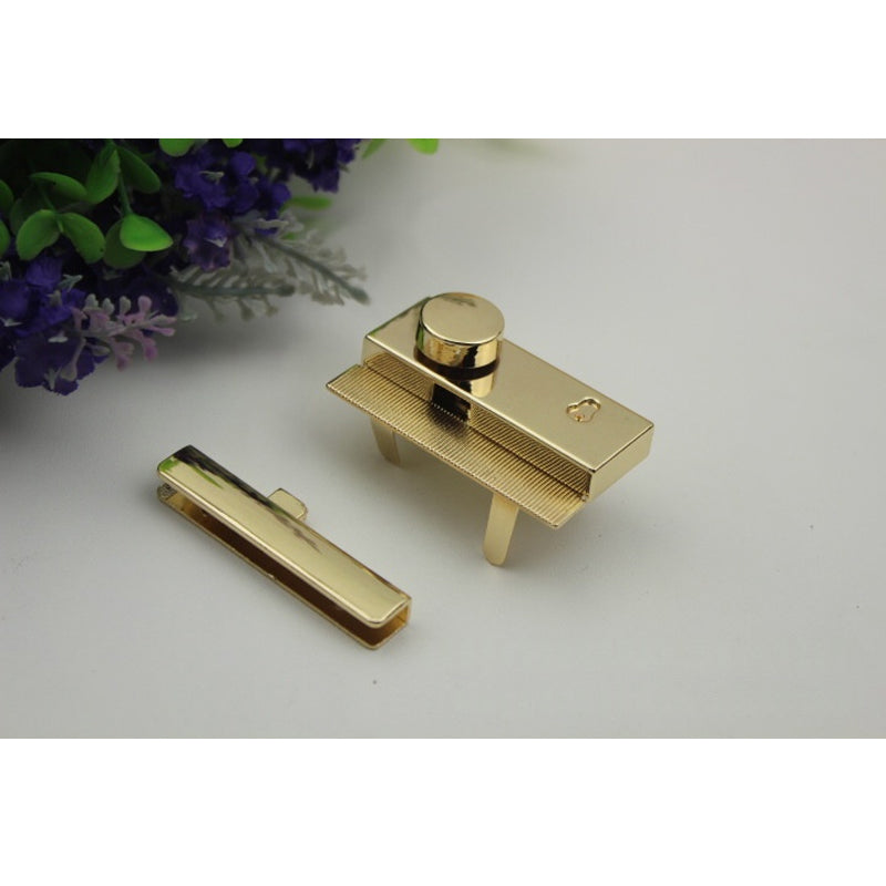 Leather bag hardware metal press clip locks