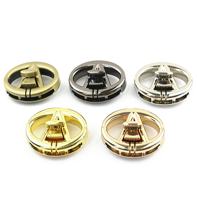 Oval shape metal twist turn locks for leather bag