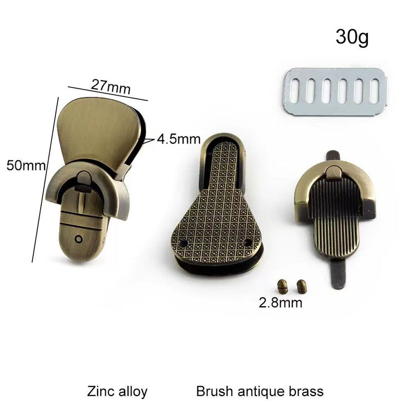 Luggage hardware accessories gold die-casting metal mortise lock bag handbag lock
