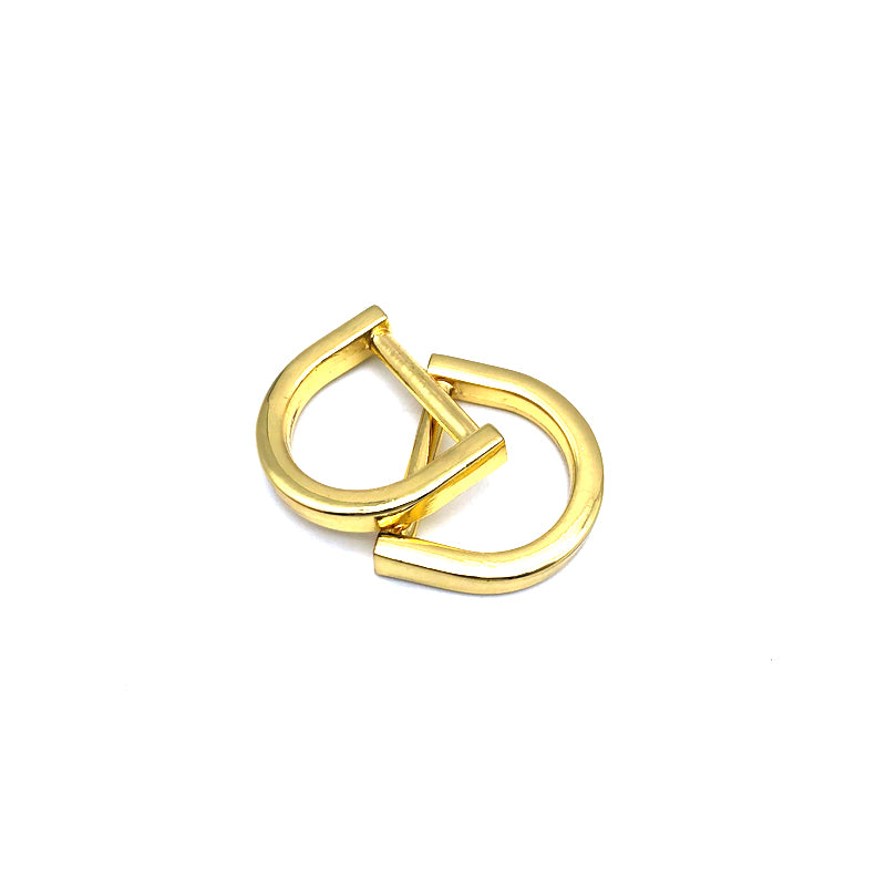 Luggage Handbag Accessories Flat Shape Zinc Alloy Light Gold 20 MM Metal D Rings Buckles For Leather Strap