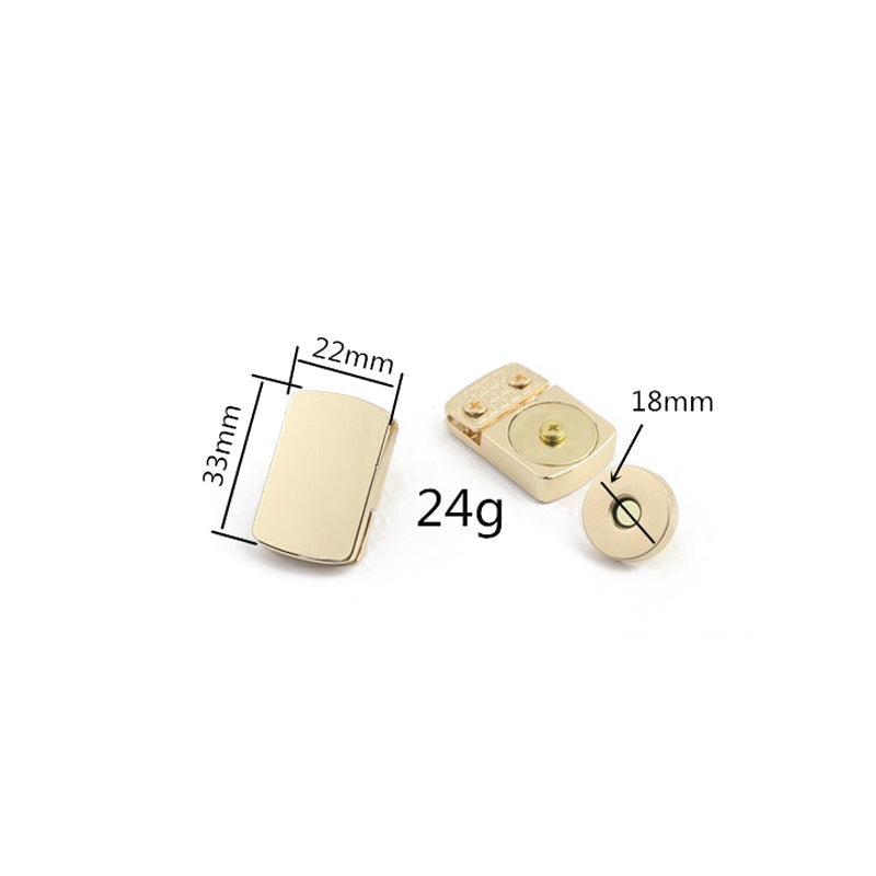Handbag metal square shape magnetic button locks