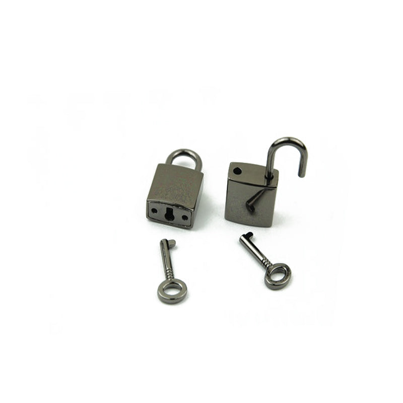 Handbag decorative smooth surface padlock small square lock with key real lock head