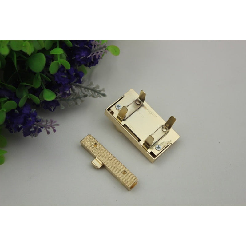 Leather bag hardware metal press clip locks