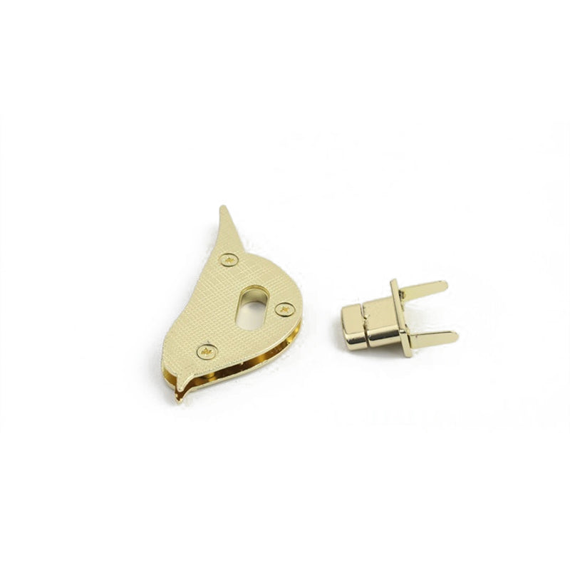 Bag hardware 4 colors metal animal bird shape twist turn lock