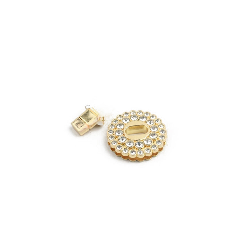 Round shape diamond decoration handbag metal turn lock