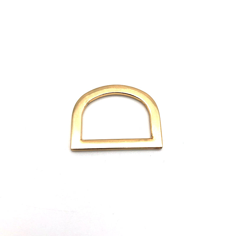Factory Supply Handbag Accessories Light Gold Zinc Alloy Flat Shape 1 Inch Metal D Rings With Hanging Plating