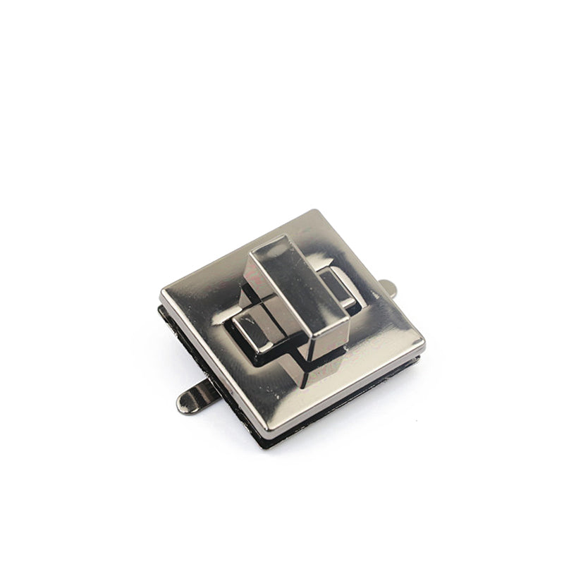 Classic style handbag metal square twist locks