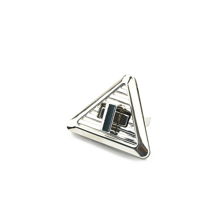 Bag accessories horizontal stripes triangle metal turn locks