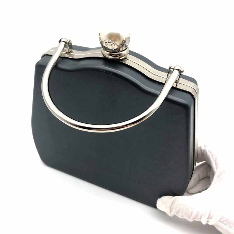 Silver And Gold Color Pearl Ball Head Decoration Metal Frame Clutch Bag Plastic Box With Handle 7.2 X 6.1 Inches