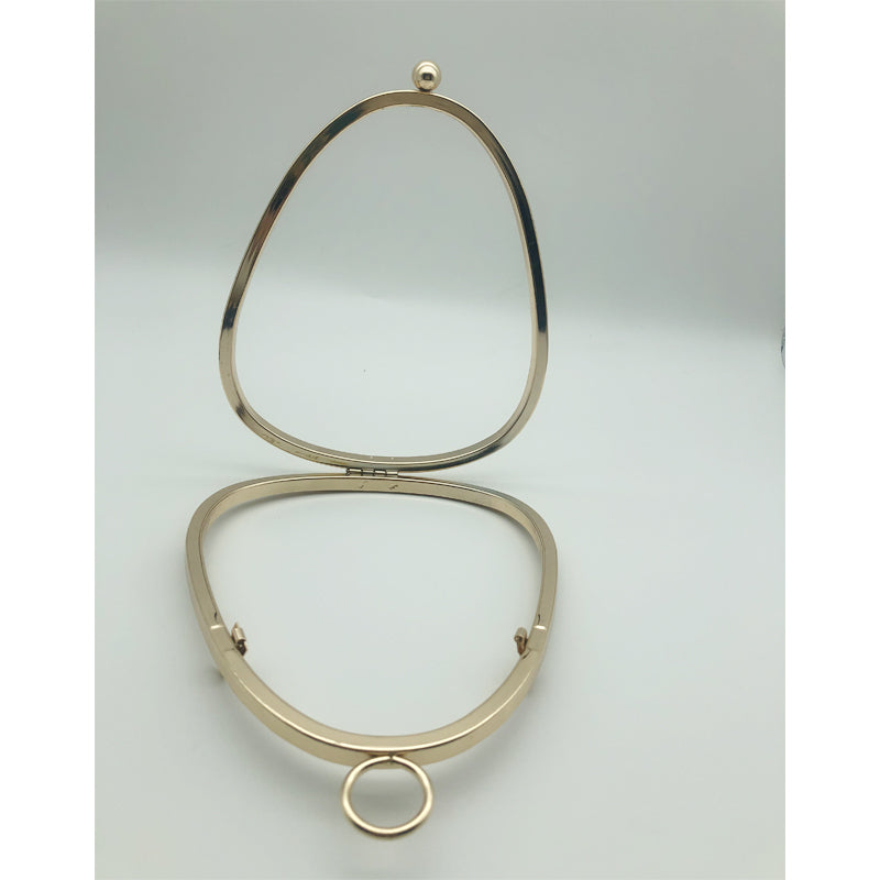Evening Bag Fashion DIY Six Inch Egg Shape Clutch Purse Box Metal Frame With Hanging Light Gold