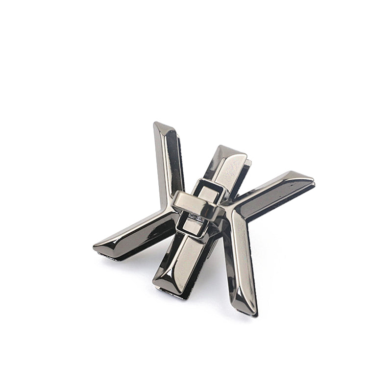 Special design handbag accessories Chinese Letters Mi shape metal turn locks