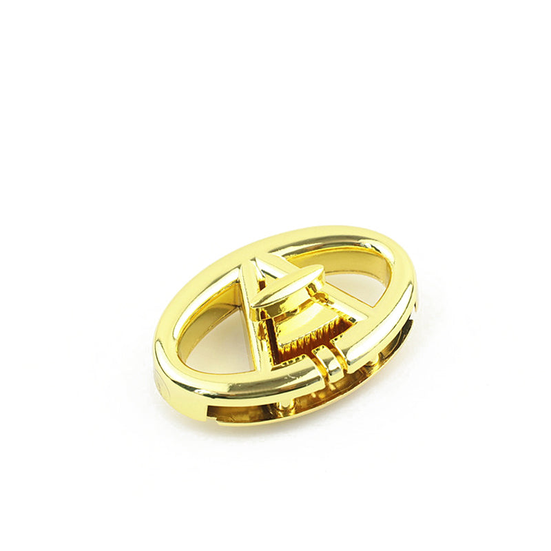 Oval shape metal twist turn locks for leather bag