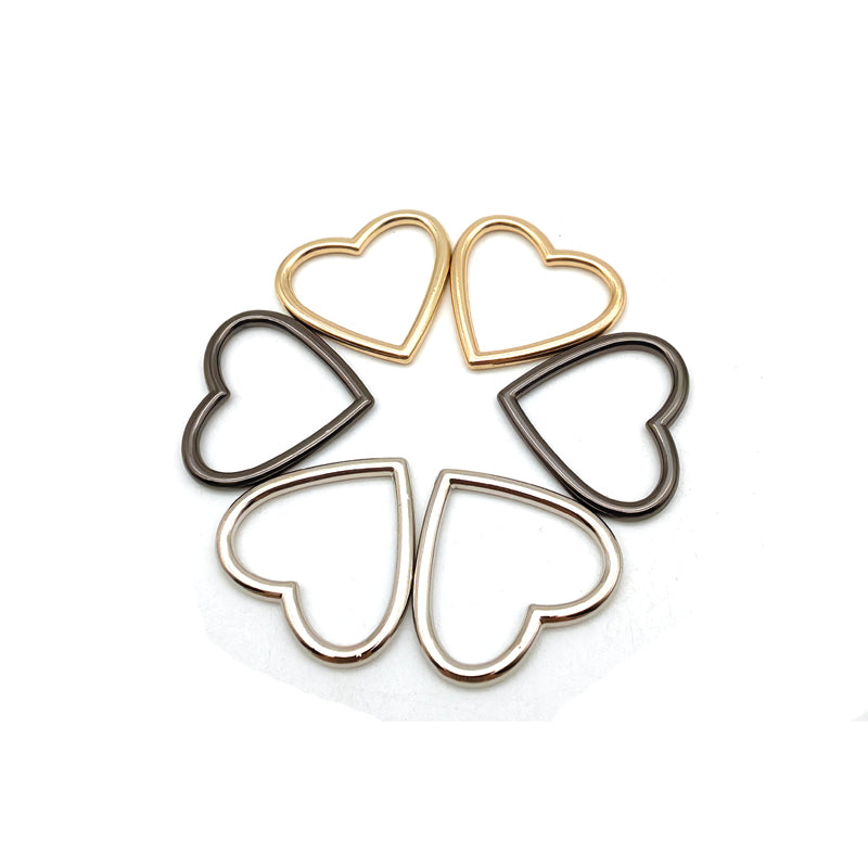 Fashion simple design love heart shape zinc alloy various size 25mm/34mm/40mm/45mm/50mm metal buckles for bag/clothes