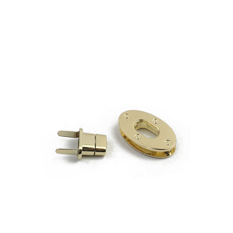 Flat smooth bag oval metal turn locks