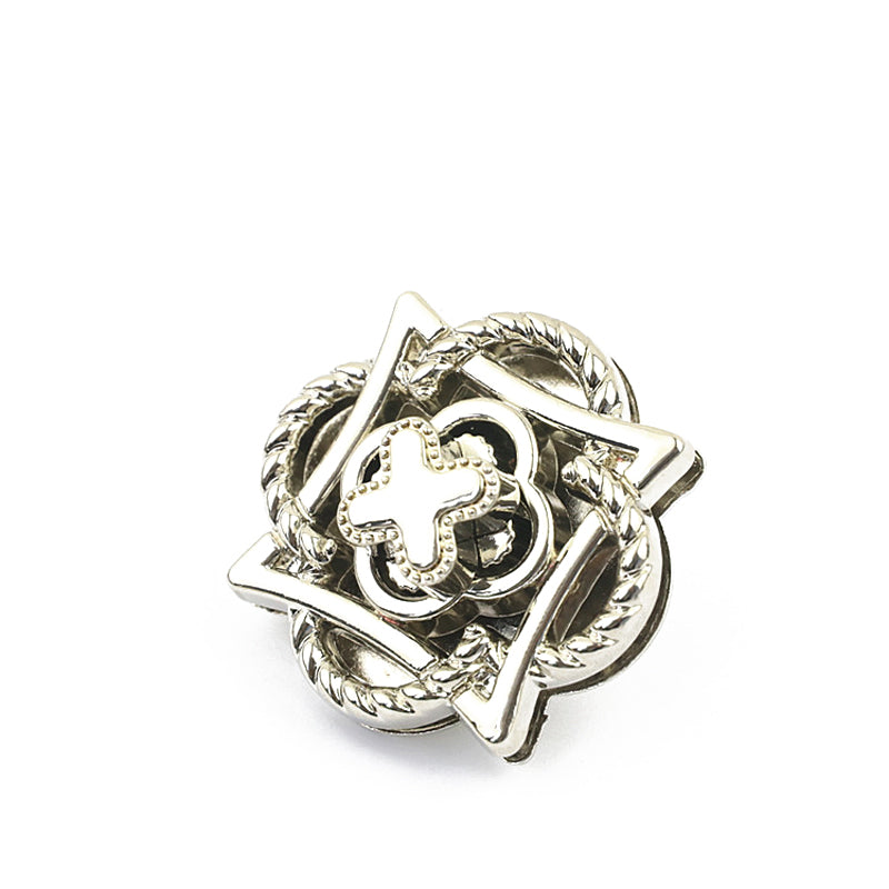 Flower and square fusion design bag metal twist turn locks