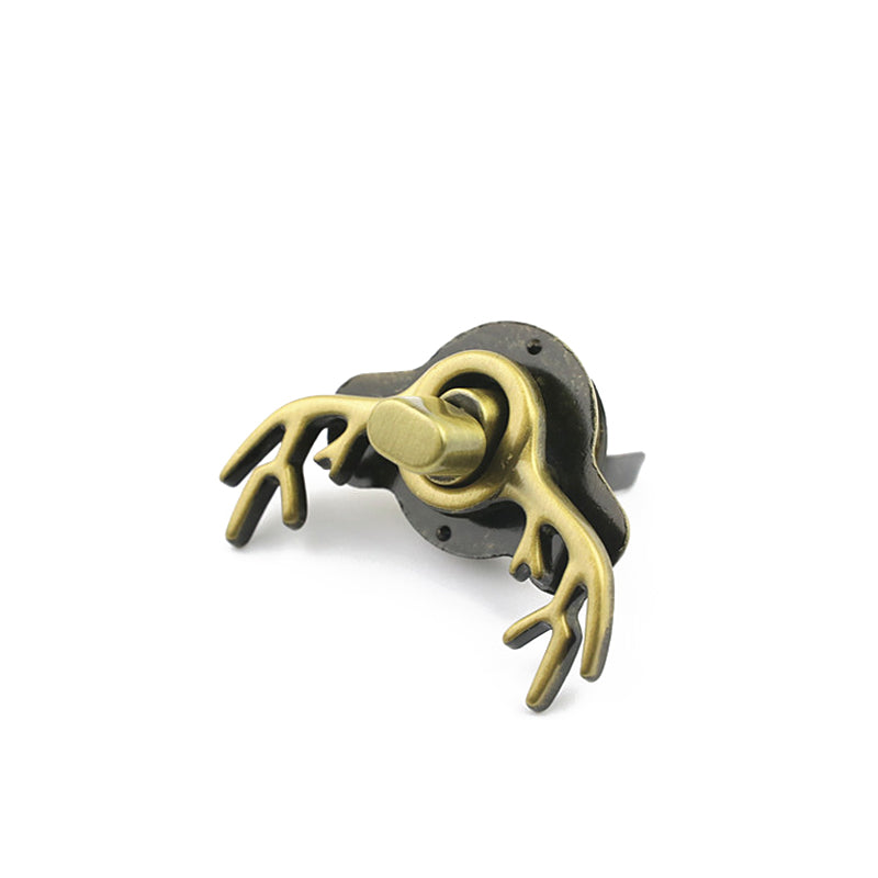 Luggage hardware accessories light gold deer head lock animal decoration twist lock