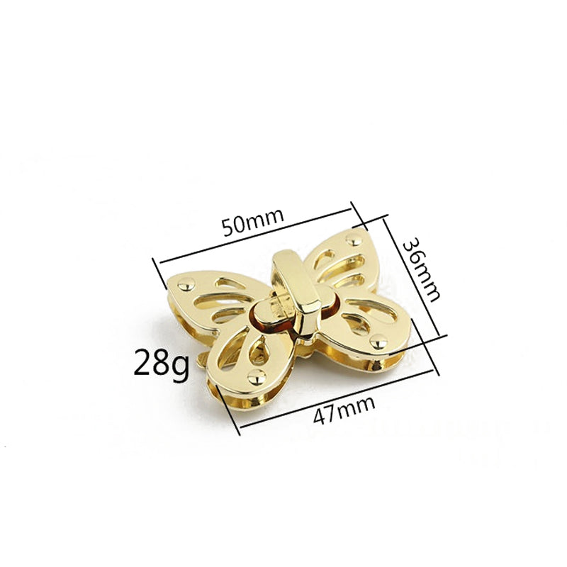 New design handbag butterfly shape multi-colorful metal turn twist lock
