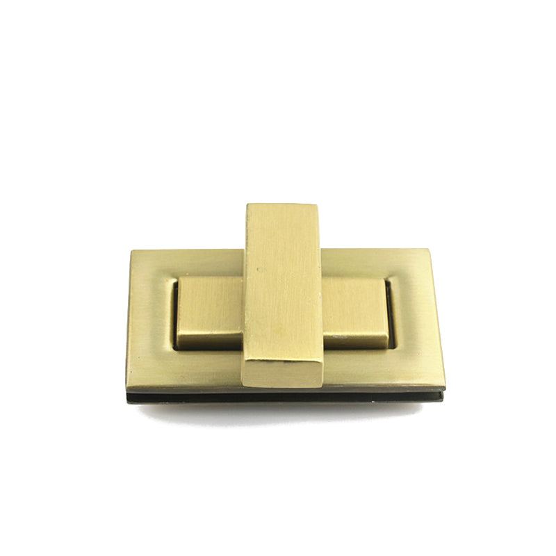 Rectangle shape metal accessories bag lock twist turn closure