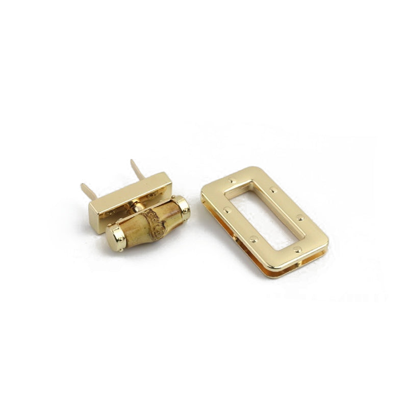 Handbag leather hardware accessories die-casting real bamboo twist lock