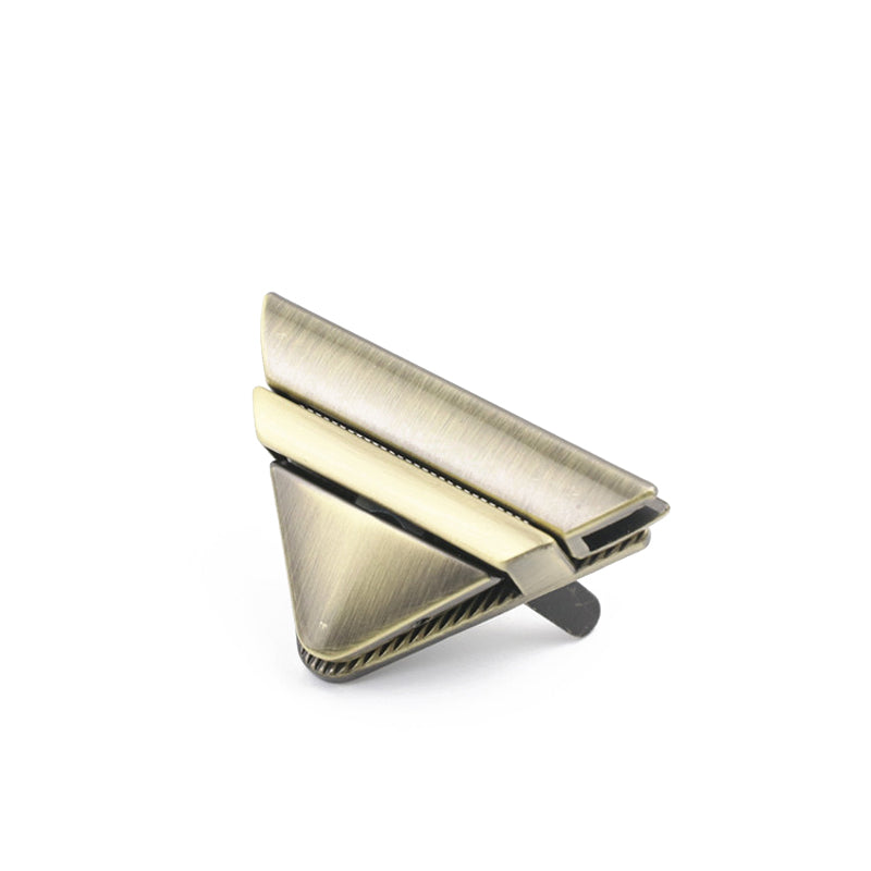 Handbag accessories metal triangle plug in push locks