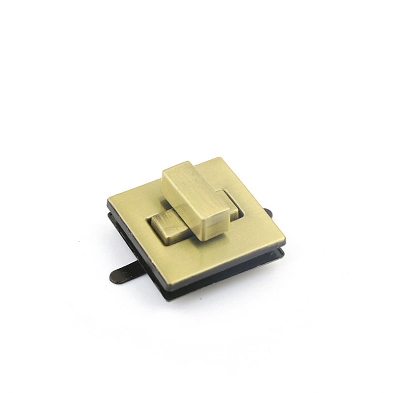 Classic style handbag metal square twist locks