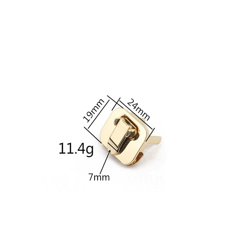 Handbag accessories square shape metal plugin press lock