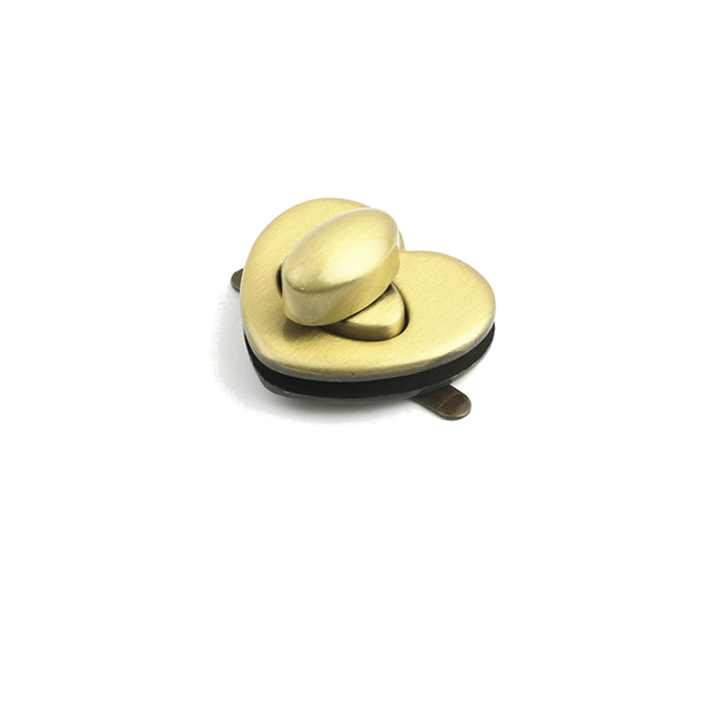Simples design cute heart lovely metal turn locks for bag