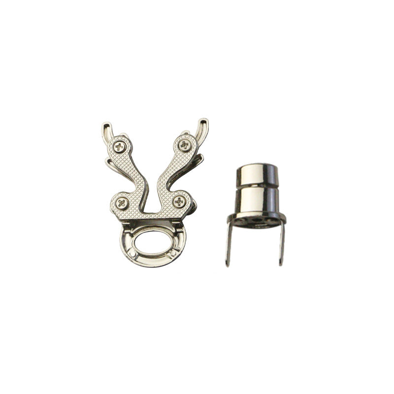 Handbag hardware fittings die-casting deer head twist lock