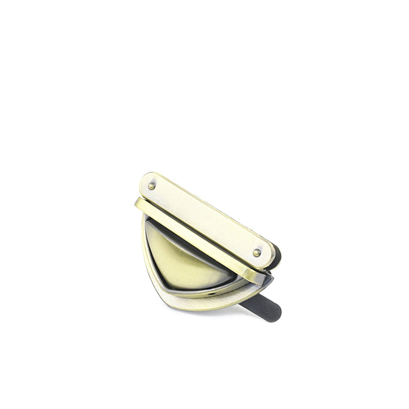 Handbag triangle shape metal press lock