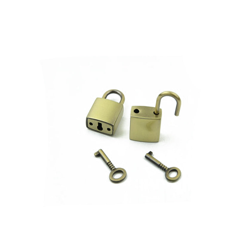 Handbag decorative smooth surface padlock small square lock with key real lock head
