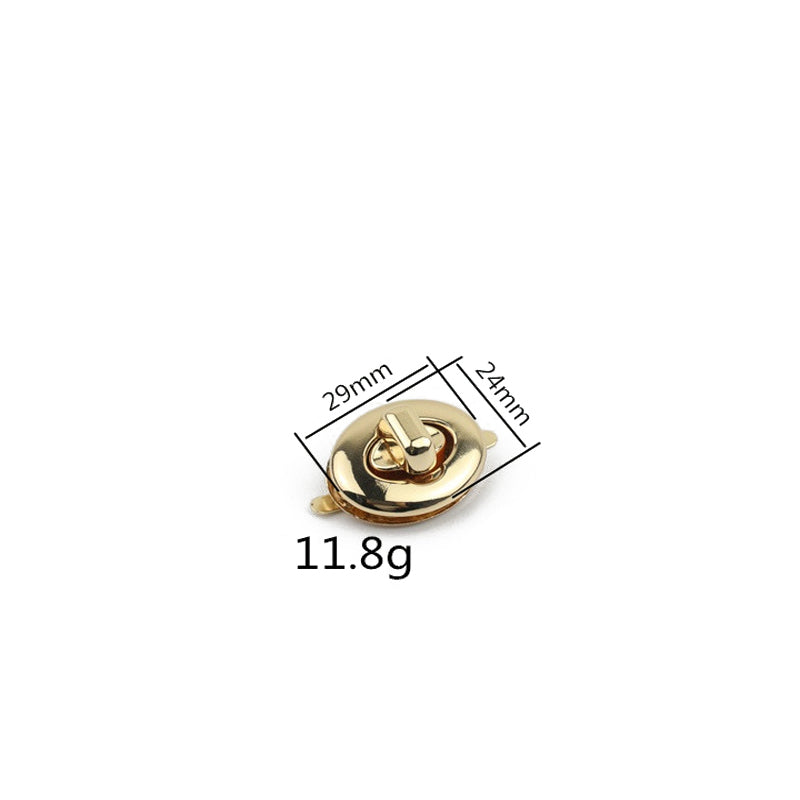 Small size bag hardware metal oval turn locks