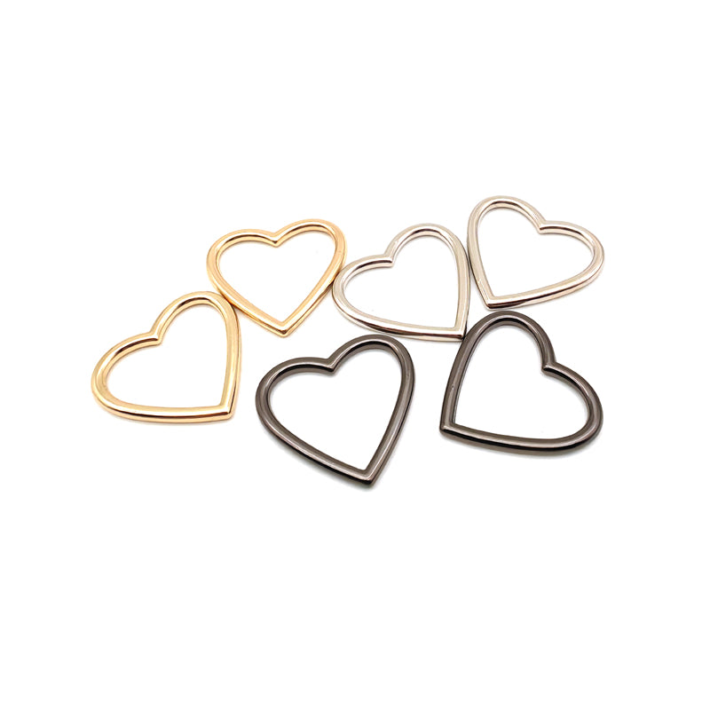 Fashion simple design love heart shape zinc alloy various size 25mm/34mm/40mm/45mm/50mm metal buckles for bag/clothes