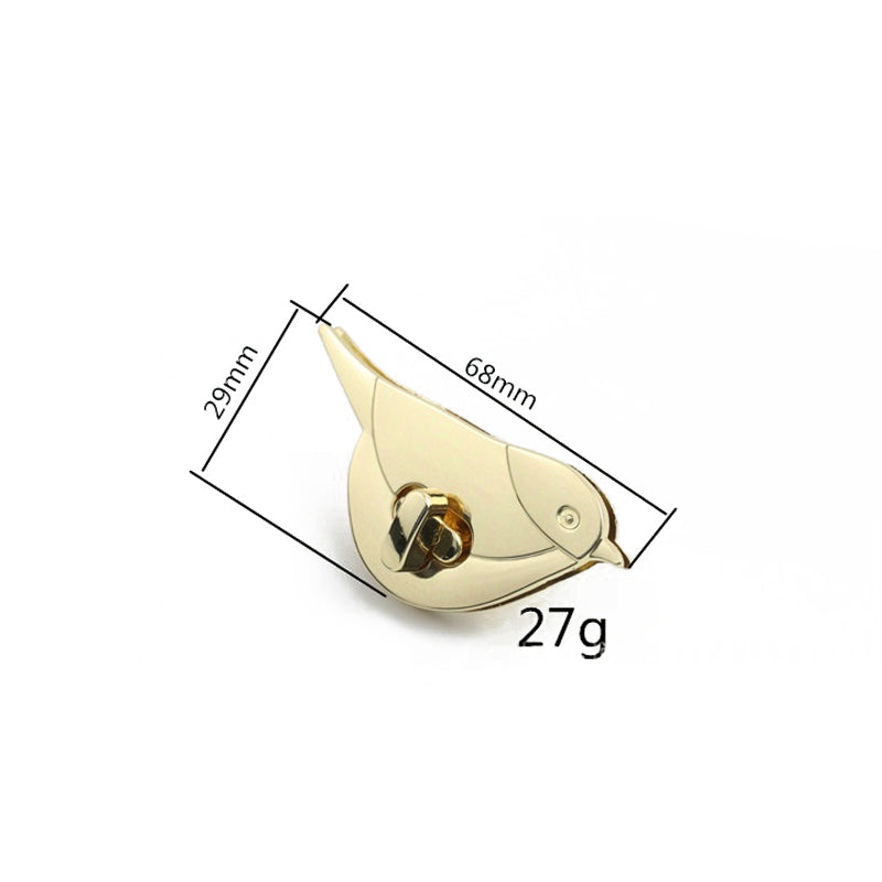 Bag hardware 4 colors metal animal bird shape twist turn lock