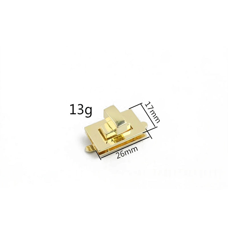Die-casting bag handbag lock small square twist lock mortise lock