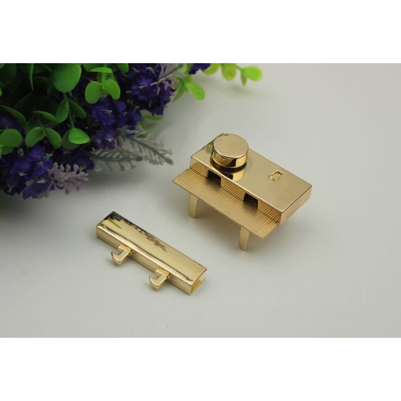 Handbag hardware large size rectangle metal press locks