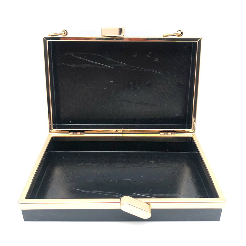 Delicate Custom Good Quality Fashion Double Head Decorated Gold Clutch Wallet Metal Clasp Plastic Box For Bag Hardware