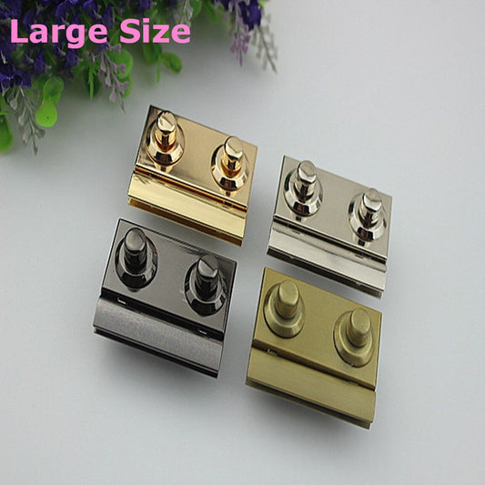 Handbag accessories large size metal press plug in clasp locks